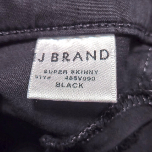J Brand Women’s Jeans Super Skinny Size 26 Black Coated Mid-Rise Stretch Denim - Picture 9 of 10